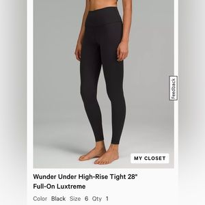 NWT Black Wunder Under